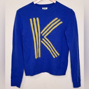 Kenzo Blue Sweater with Yellow 'K' Design